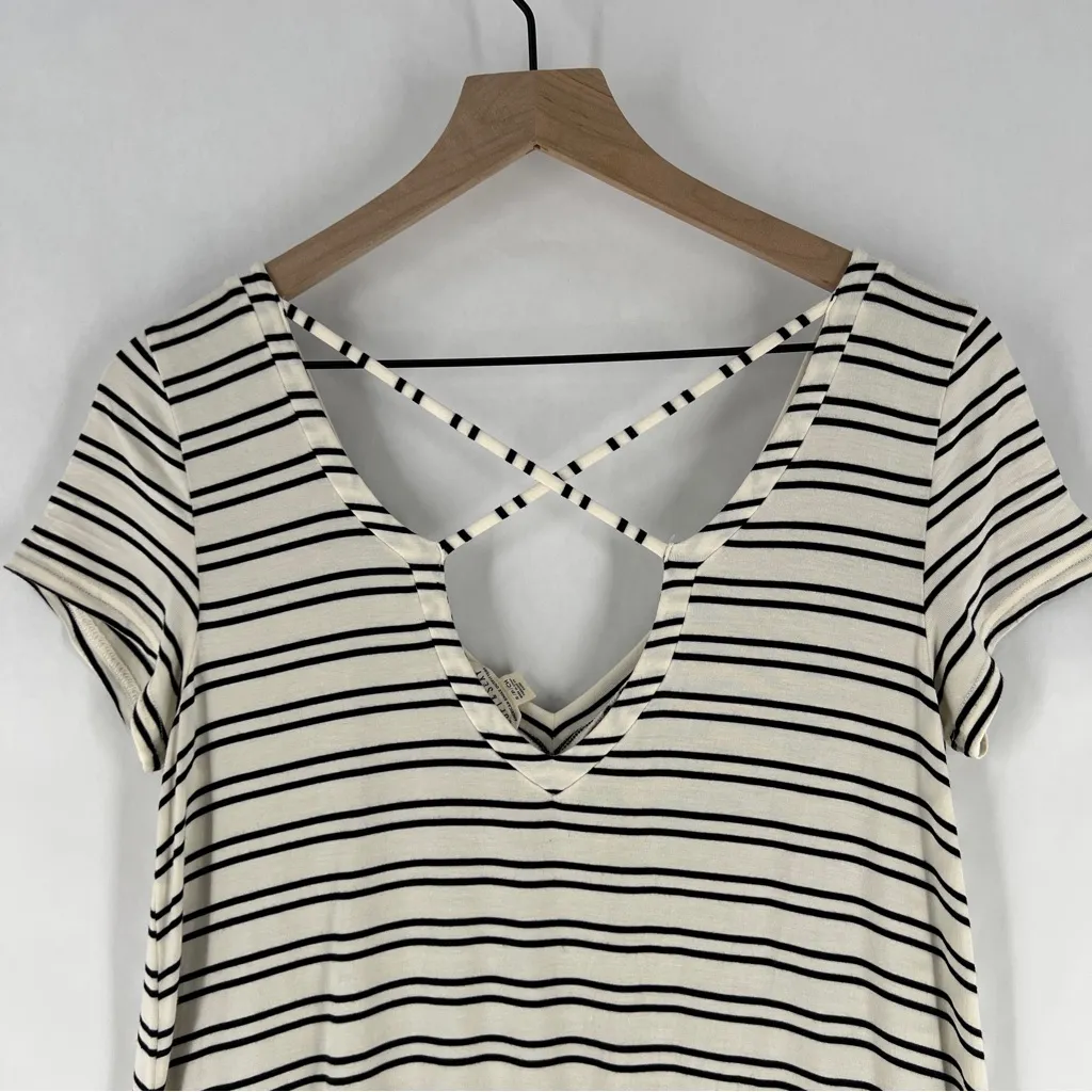 American Eagle Soft & Sexy Stretch‎ Knit Striped Short Sleeve Strappy Back Dress - Image 13