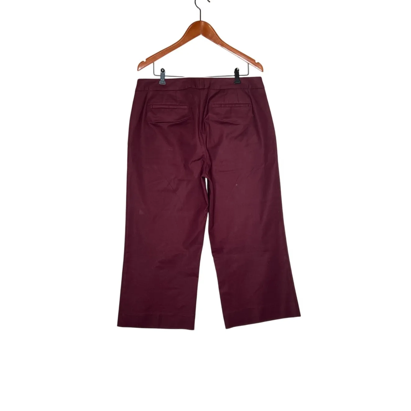 Boden size 14 burgundy cropped pockets wide leg high-rise stretchy dressy - Image 2