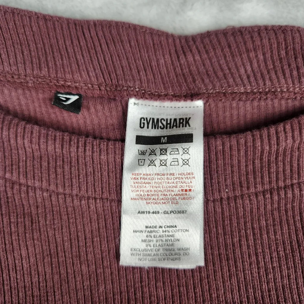 Gymshark  Studio Sweater Berry Red Long Sleeve Crop Womens Size M Medium - Image 5