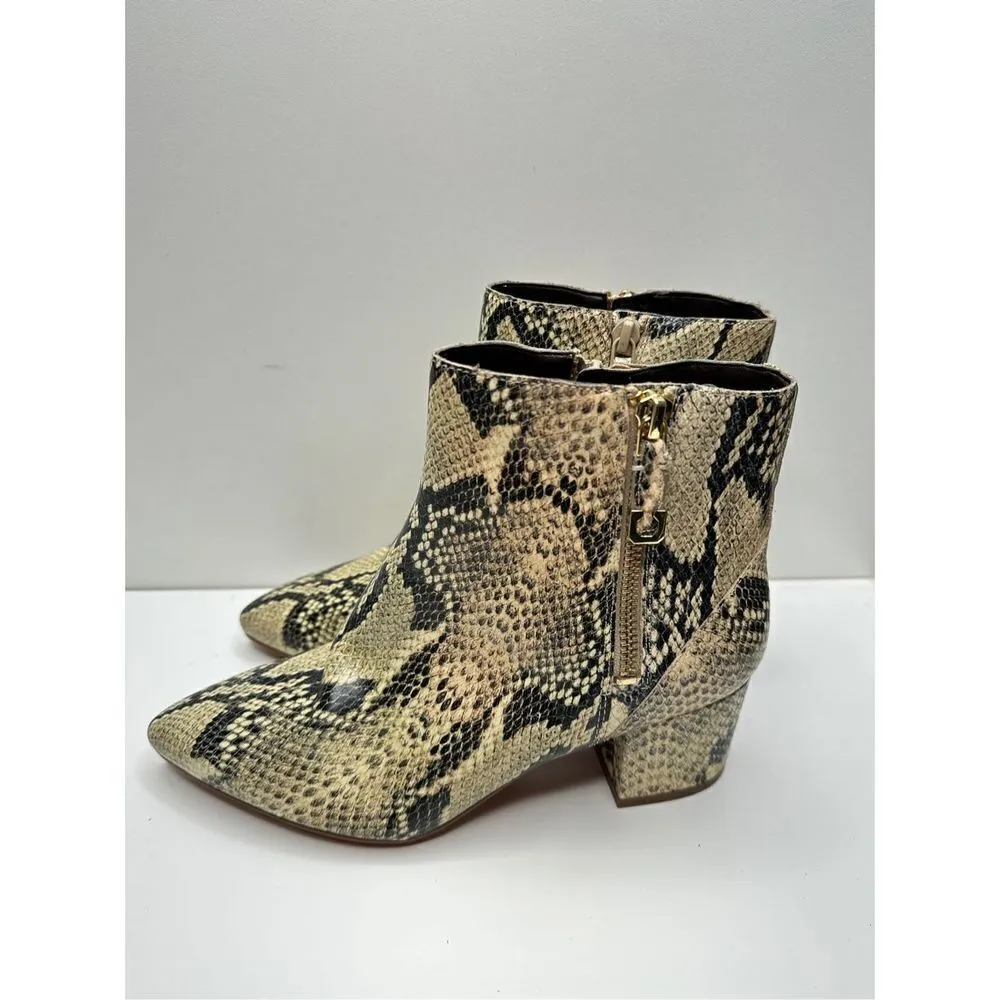 Cole Haan Grand Eva Leather Ankle Booties Snakeskin Embossed‎ Size 6 New - Image 6