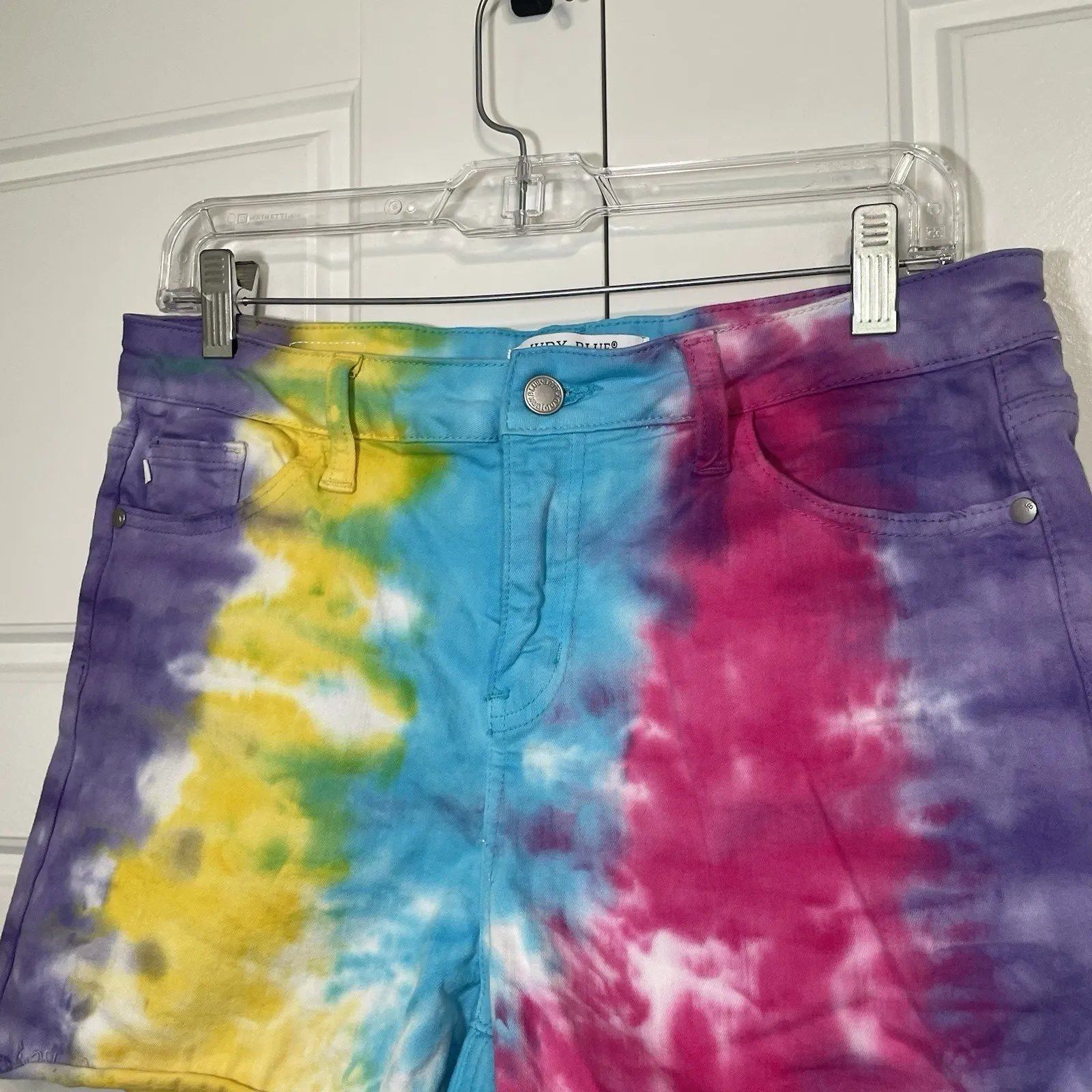 Judy Blue Tie Dye Cut Off Jean Shorts Hippie Los Angeles‎ Size L - Image 3