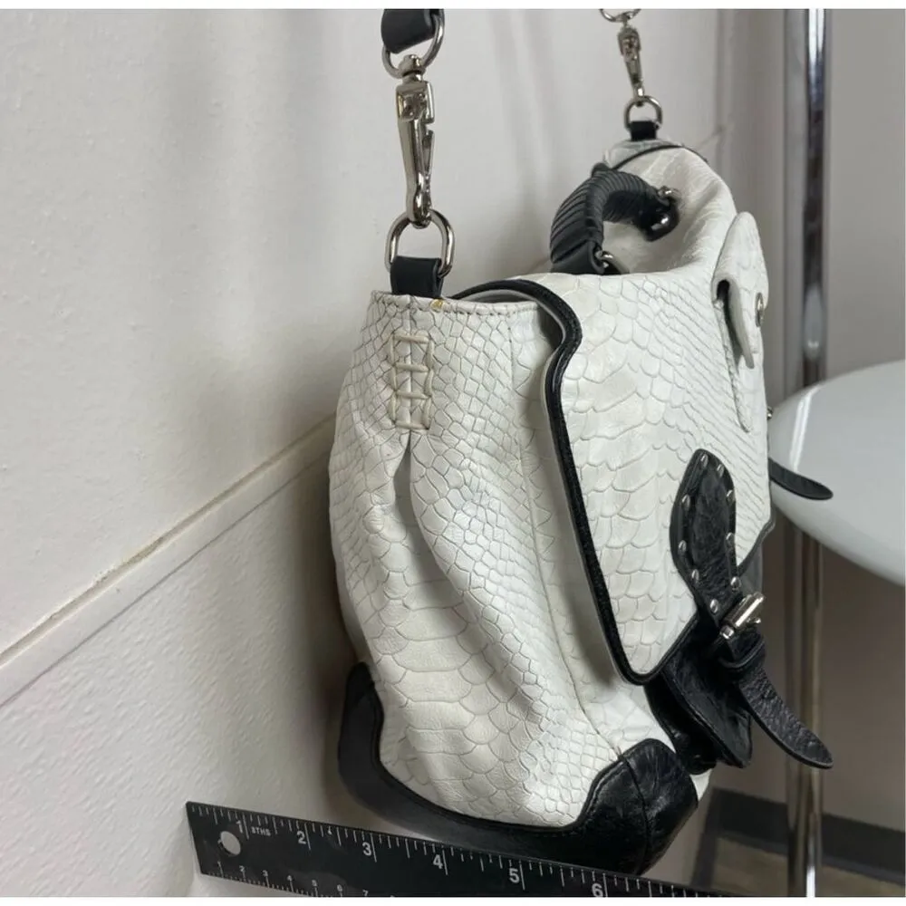 NWOT Rebecca Minkoff Genuine Leather Snakeskin Top Handle Crossbody Flap Bag - Image 8