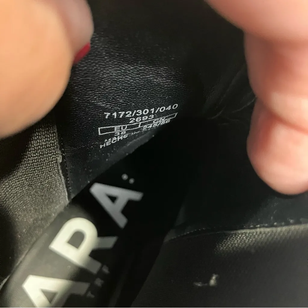 Zara Trafaluc black studded pull on boots women’s size 38 punk gothic streetwear - Image 8