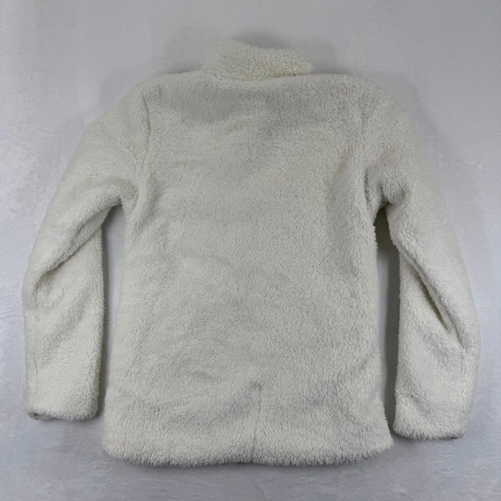 Patagonia Women Size M Cream Fuzzy Fleece Full Zip Jacket Winter Cozy - Image 6