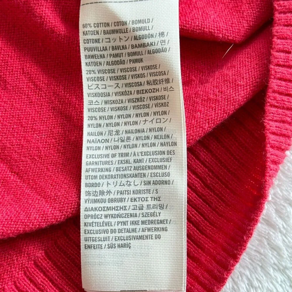 Hollister Y2K Knit Cardigan Sweater Womens S Pink V Neck Button Down Ribbed Trim - Image 12