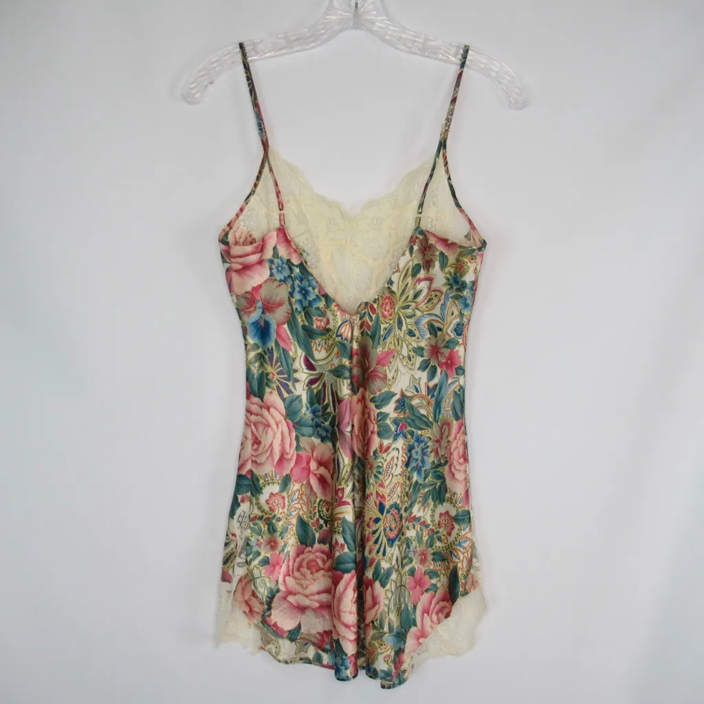 VICTORIA’S SECRET Vintage Gold Label Floral Satin Lace Chemise Womens Size Small - Image 6