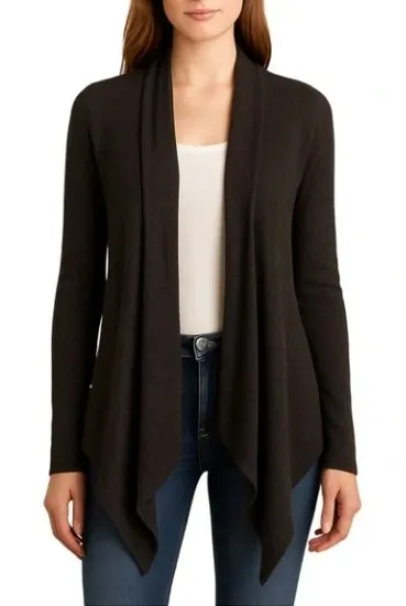 Barefoot Dreams Sweater Dark Grey S/M Cozy Chic Lite Cardigan Waterfall Duster - Image 1