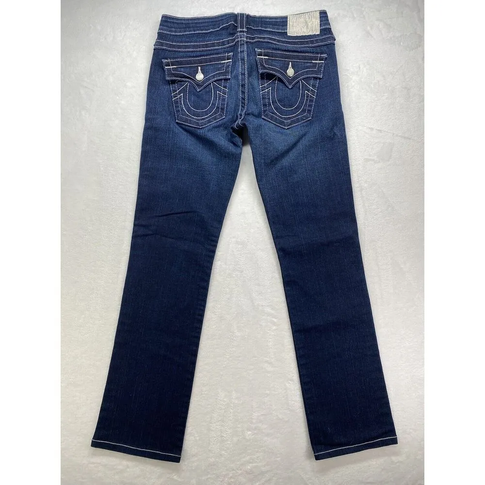 True Religion Disco Billy Big T Jeans Women's Size 28 Bootcut Dark Wash USA Made - Image 11