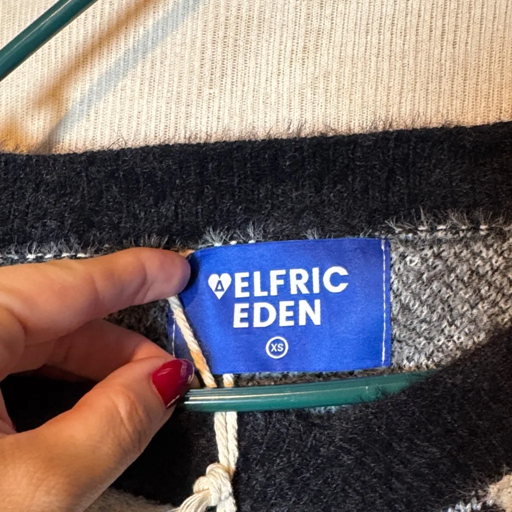 Aelfric Eden Black and White Argyle Sweater - Image 2