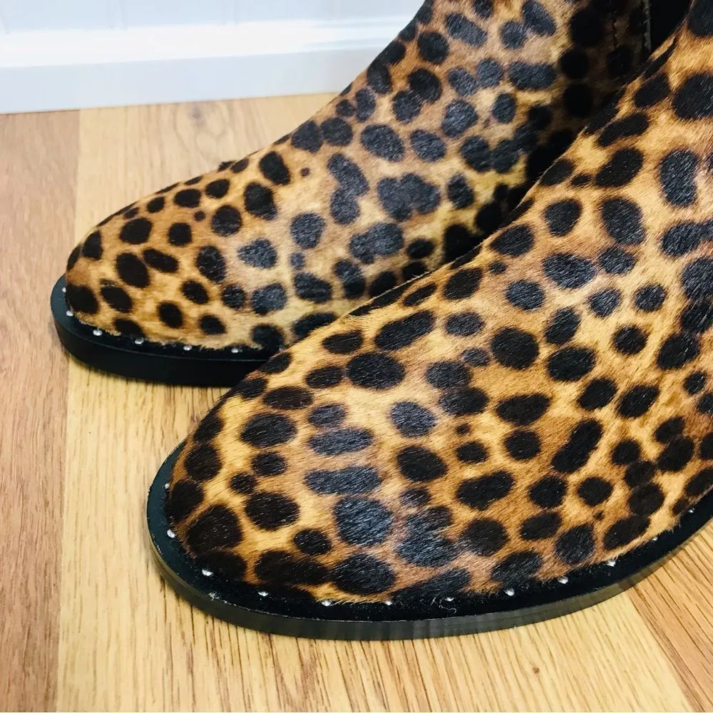 REBECCA‎ MINKOFF Leopard Print Cowhide Chelsea Ankle Boot Booties Size 6.5 New - Image 7