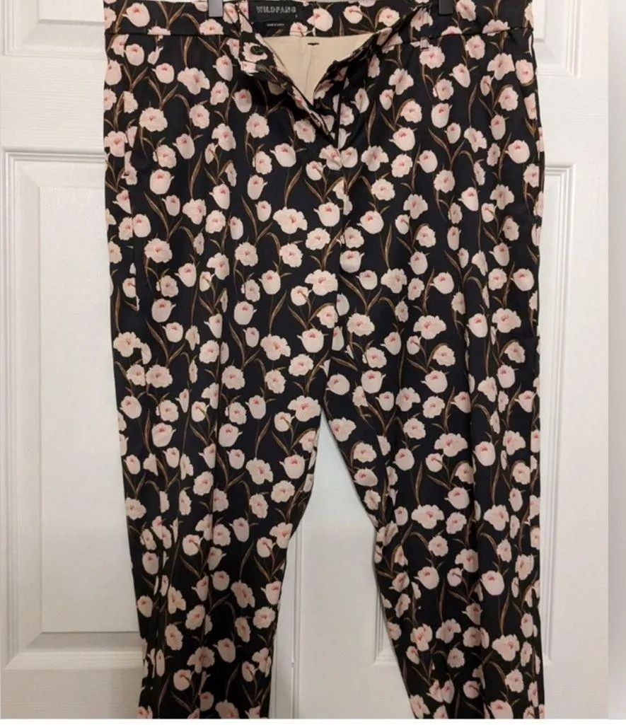 WildFang Empower Trouser NWT Size 18 Floral Blooms Pattern Ankle Length Pants Black - Image 5