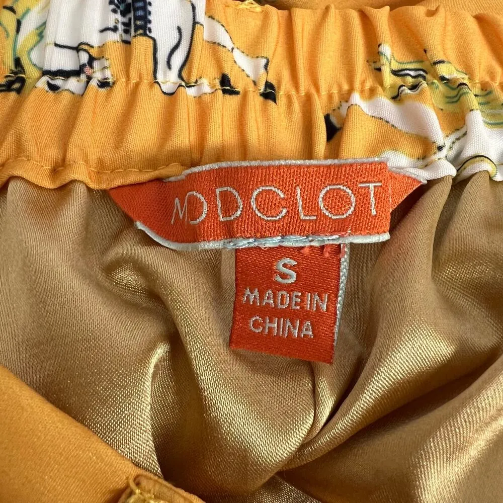Modcloth Anthropologie Carousel Horse Skirt Size Small Yellow Carnival Unicorn - Image 5