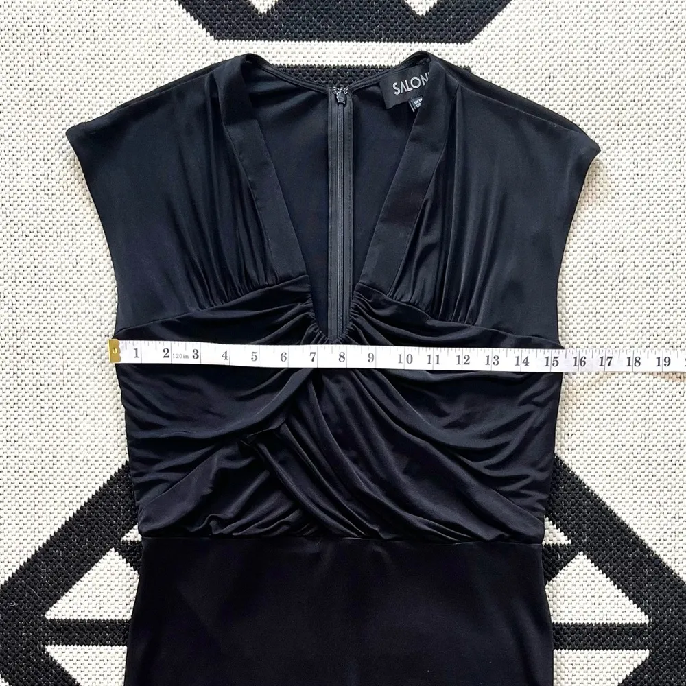 SALONI Black Opal Draped Front Mini Dress Size 10 - Image 3