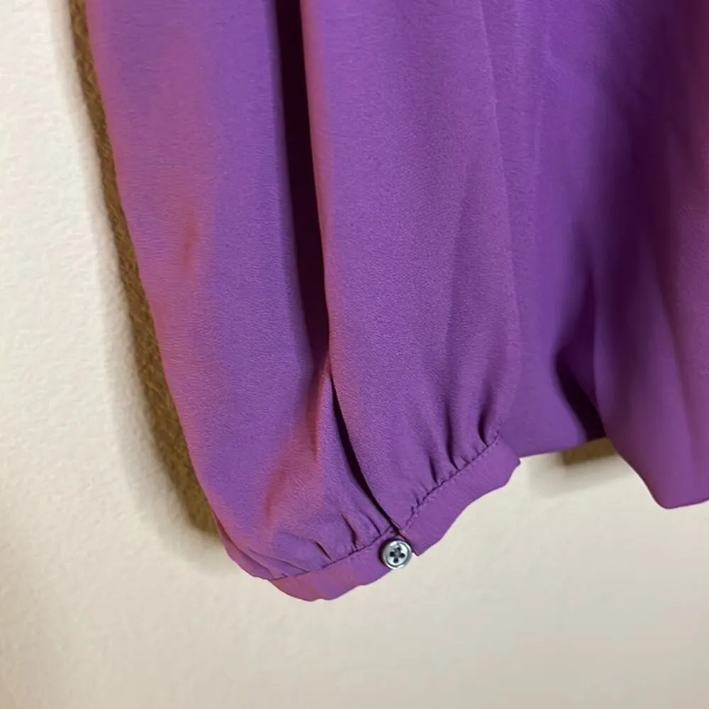 Banana Republic Women Purple Long Sleeve Blouse Size XS - Image 7