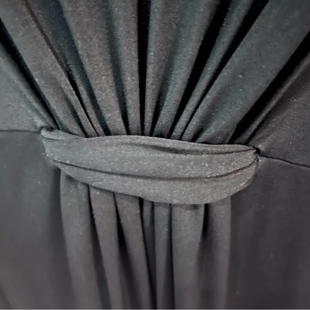 black gathered stretch shift dress size 10 - Image 4