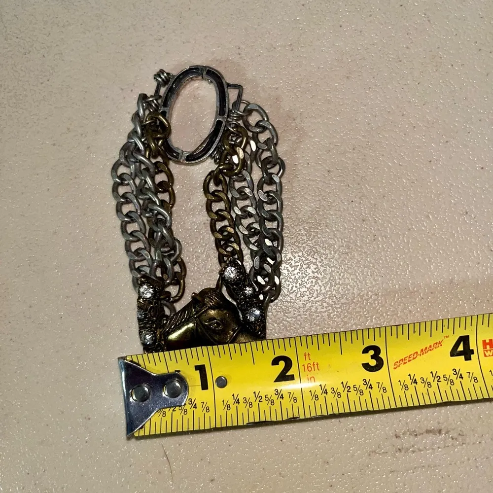 Vintage Western Horseshoe Horse Head Choker Necklace & Bracelet Matching - Image 12