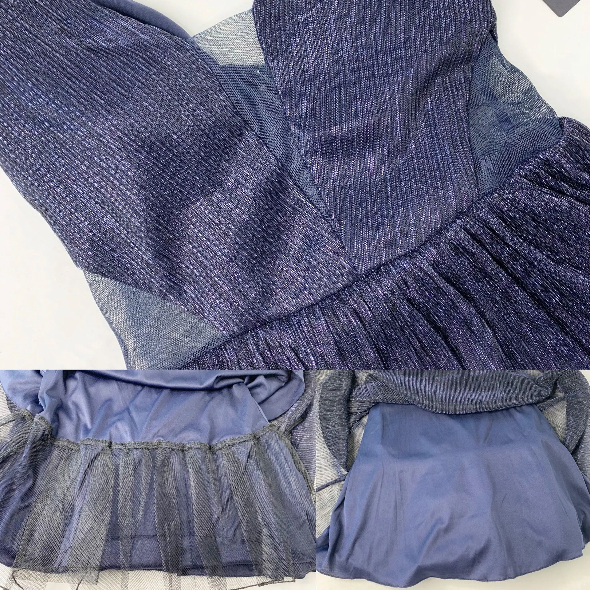 City Studio Navy Metallic Fit Flare Dress - Image 9