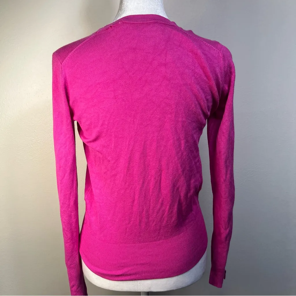 Zara Fuchsia Long Sleeve Blouse size Small preppy casual winter sweater - Image 3