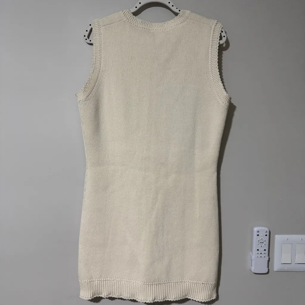 Reformation 'Catalina' White Cotton Jewel Neck Sleeveless Mini Dress Size XL NWT - Image 9