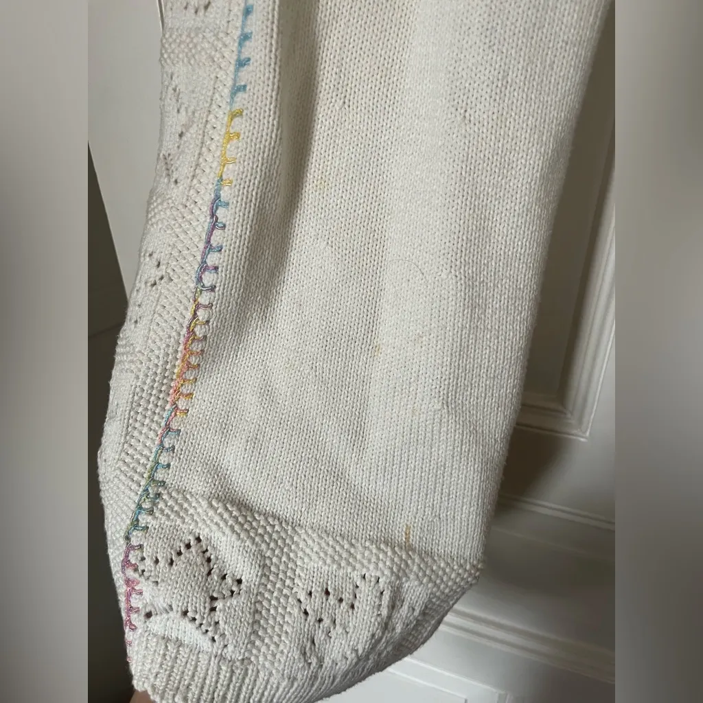 Love Shack Fancy Toro Knitted Pants Lounge in Antique White - Image 2