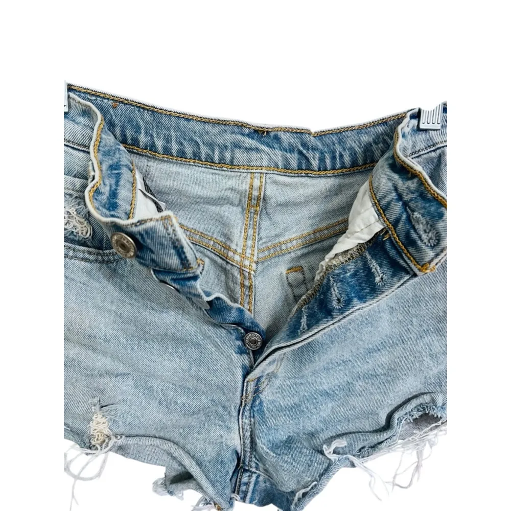 Levi Strauss 501 Light Wash Cut Off Denim Blue Jeans Size 25 Casual Boho Western - Image 3