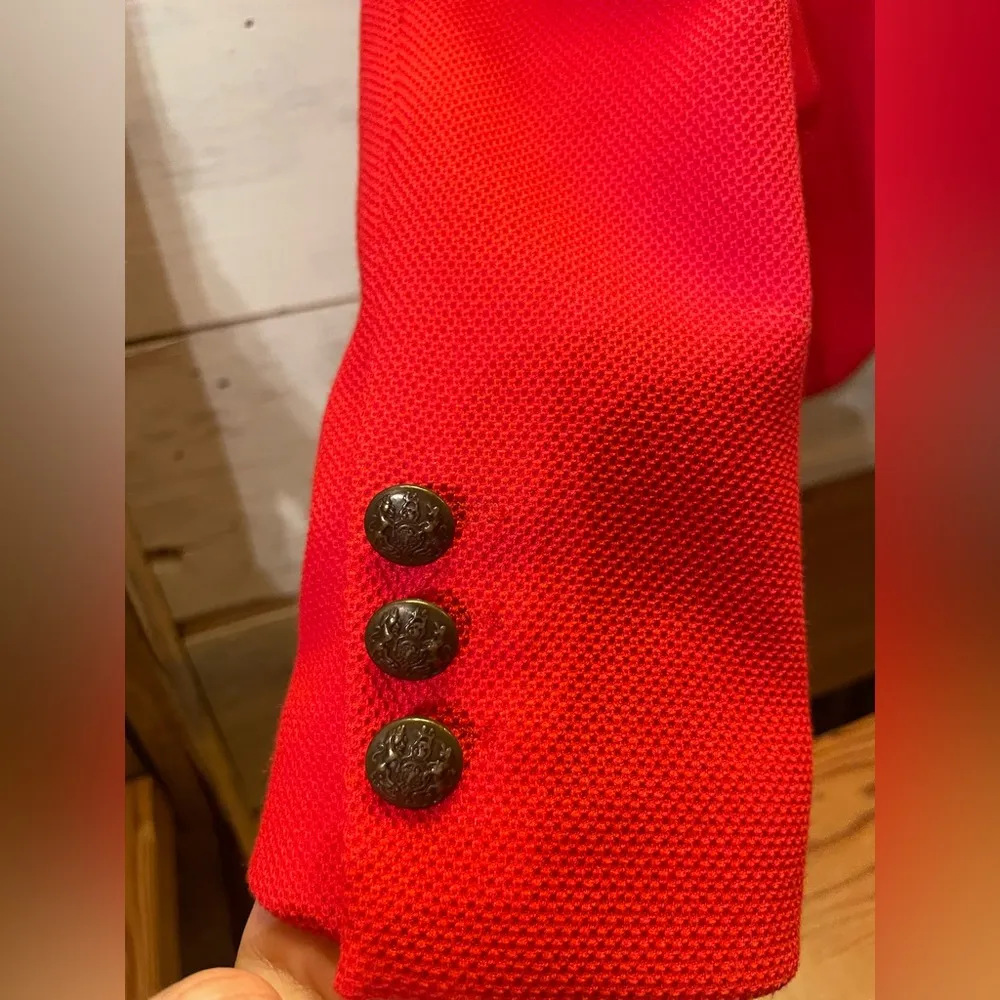 Fenn Wright Manson Beautiful Red Textured One Button Blazer - Image 5