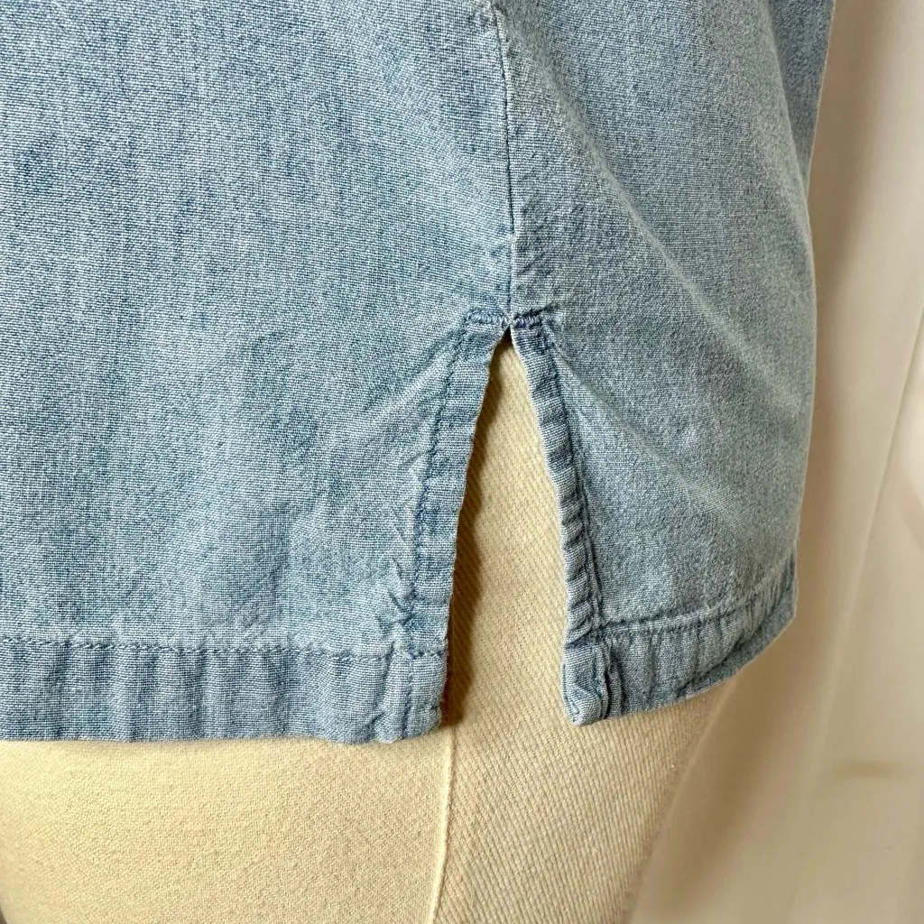 Cabin Creek Embroidered Denim Sleeveless Shirt (909) - Image 8