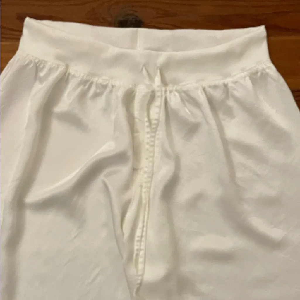 Pj Harlow White Jolie Silk Satin Wide Leg Lounge Pants Womens Size XL - Image 11