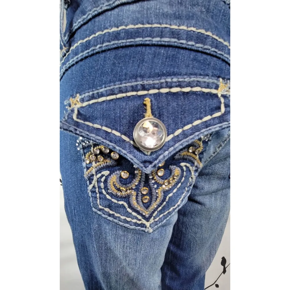 Zana Di Blue Denim Boot Cut Jeans Size 5 - Image 9