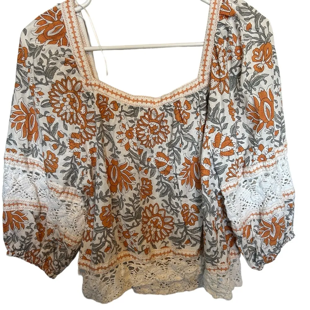 Rachel Zoe floral print blouse size medium - Image 5