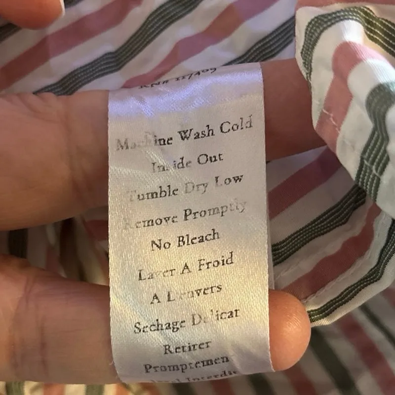 Frank & Eileen Size S Barry Button Front Up Shirt Stripes Striped Long Sleeves - Image 6