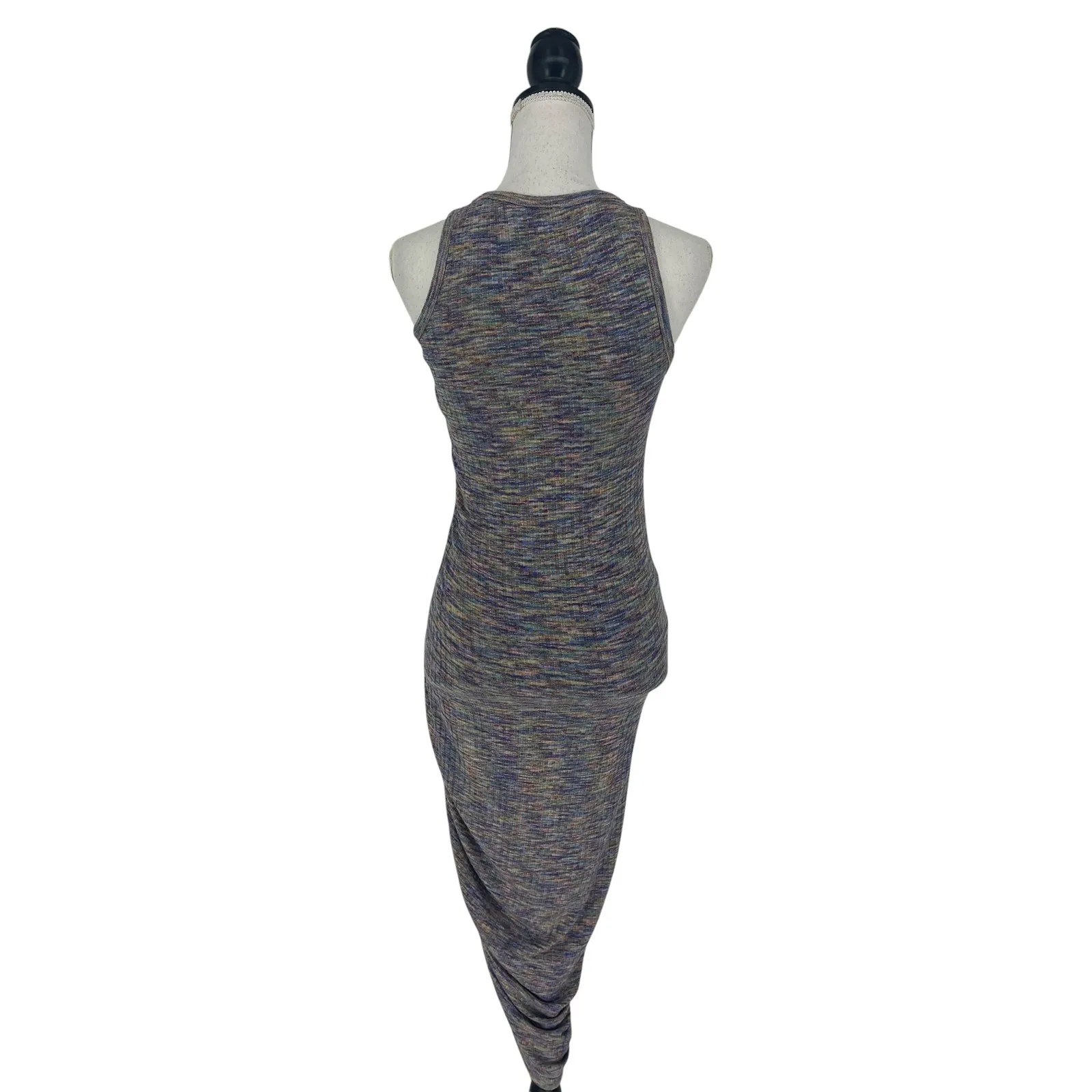 Veronica Beard Haylee Rib-Knit Ruched Midi-Dress Multicolored - Image 9