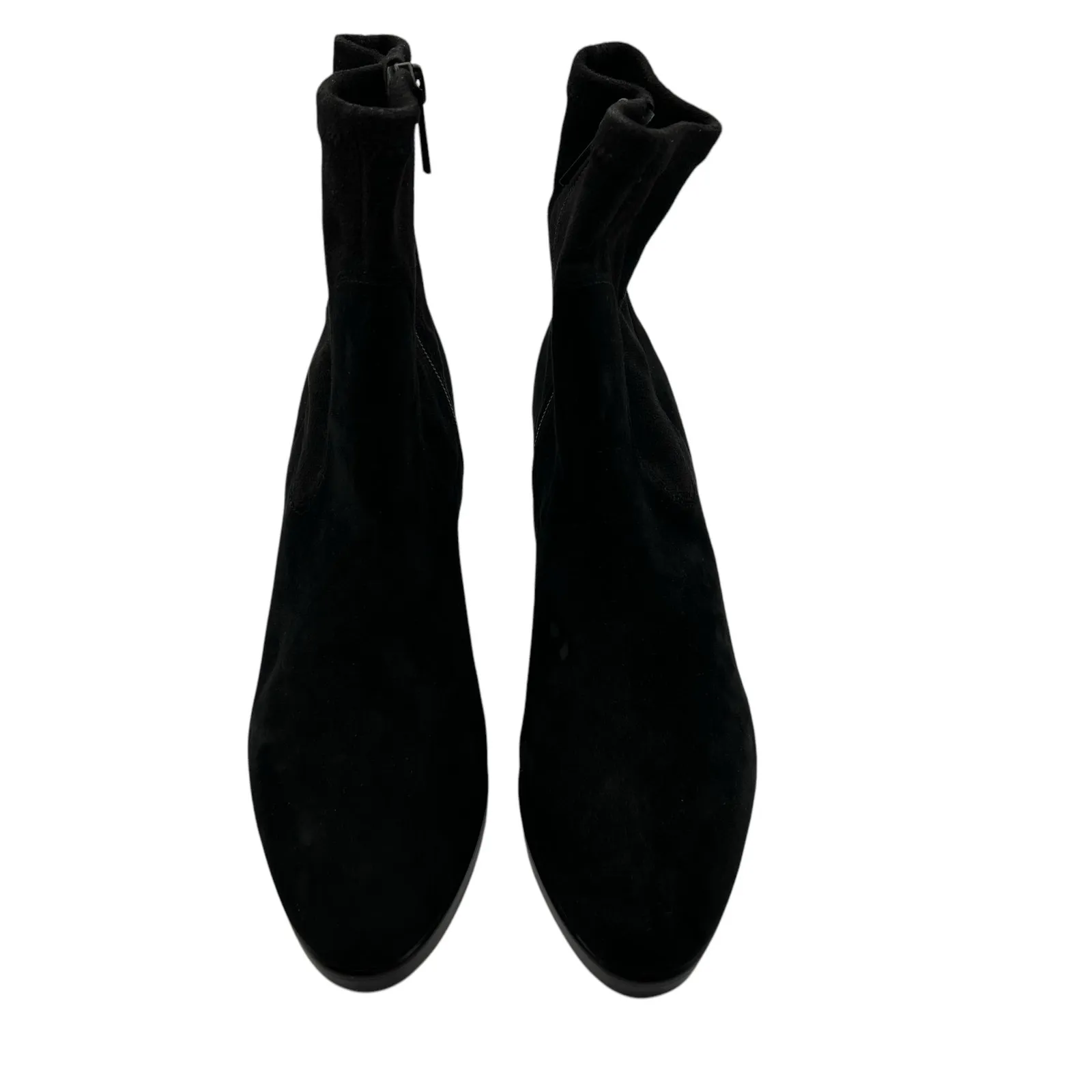 Donald Pliner Size 9 Italia Suede Boots Bootie Black 3" Stiletto Heel Zip Ankle - Image 3