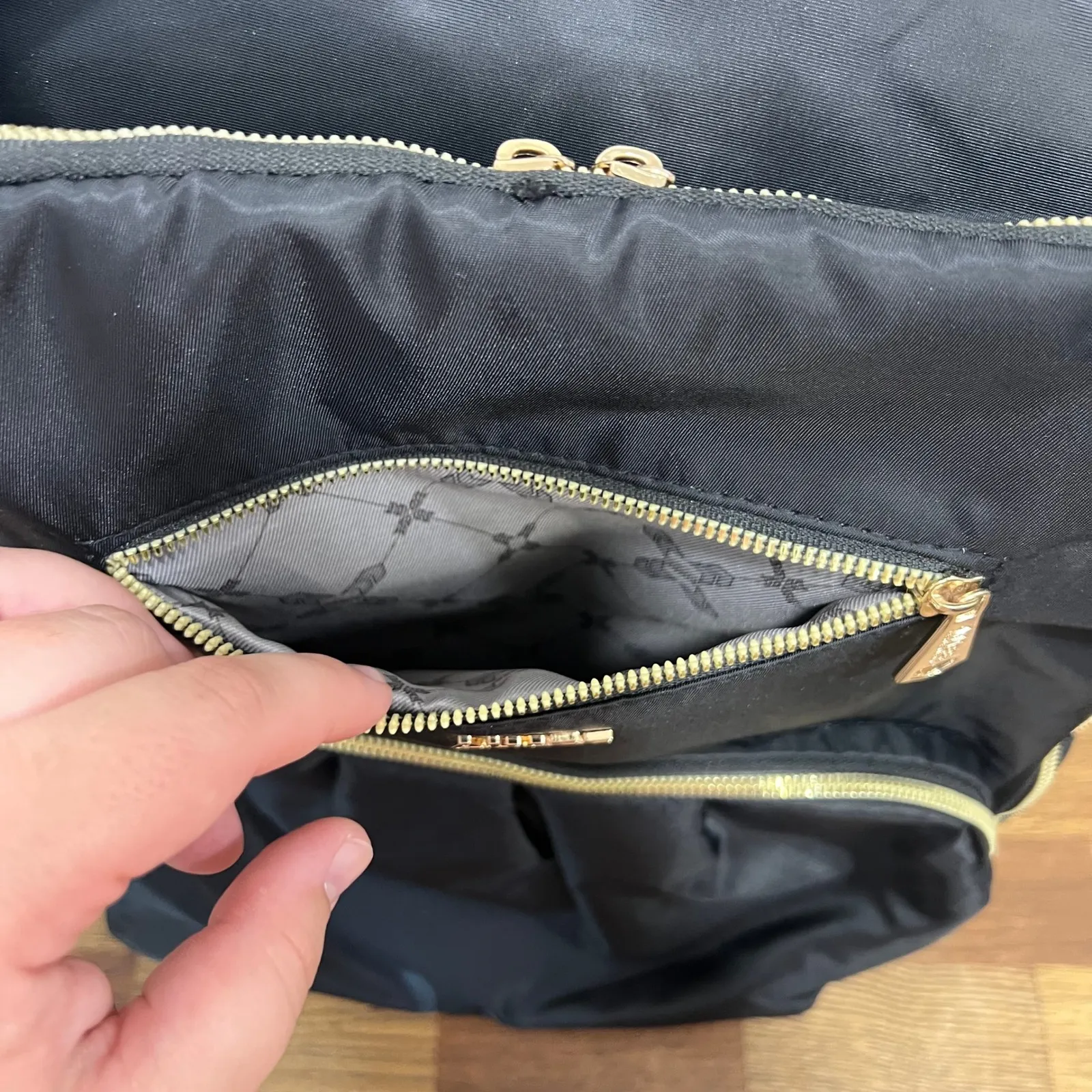 Aimee Kestenberg Backpack Black‎ Nylon Soft Shell Travel Large - Image 5