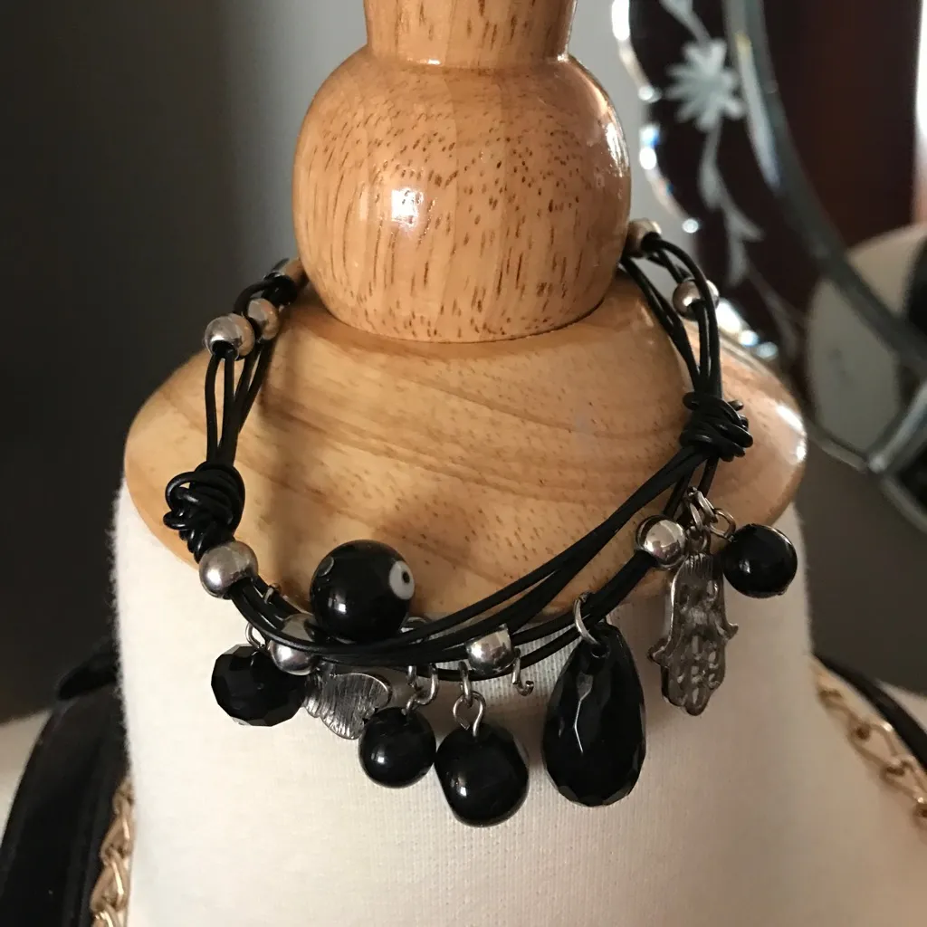 Black Evil Eye Charm Bracelet - Image 2