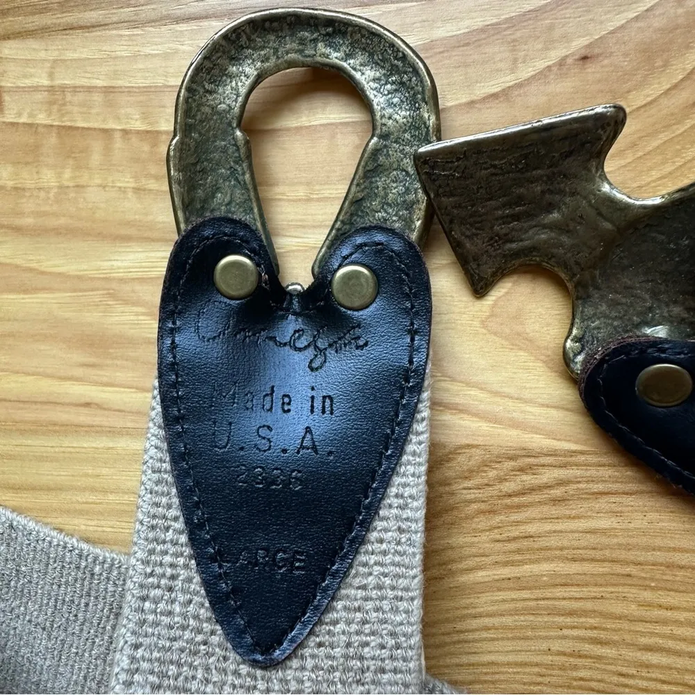 Vintage Arrow Brass Women's Belt Large Elastic Tan Western Elegance Stretch - Image 5