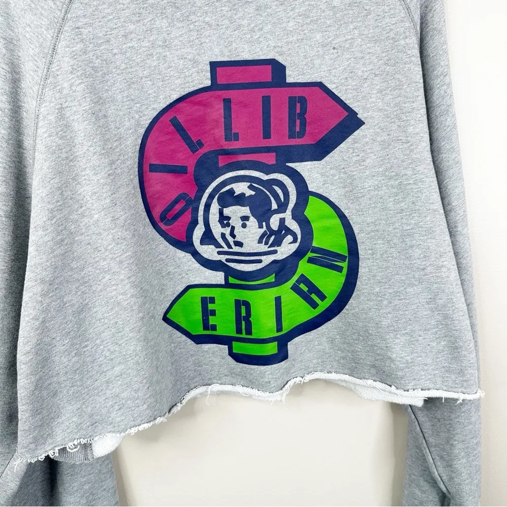 Billionaire Boys Club Sweatshirt Womens XXL Gray Cut Off Cropped Graphic Top - Image 6