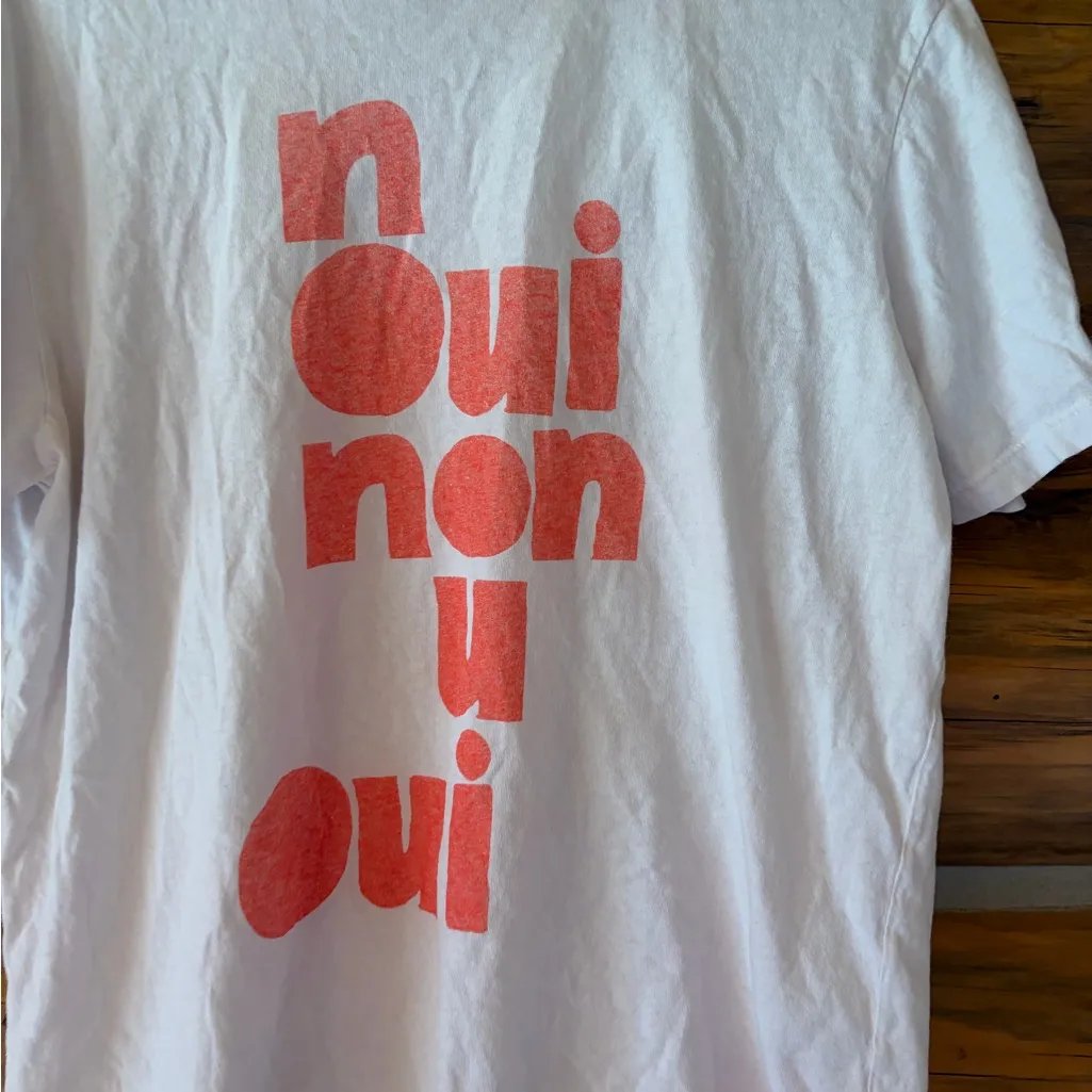 MOTHER The Rowdy Oui Non Tee in White size Large - Image 3