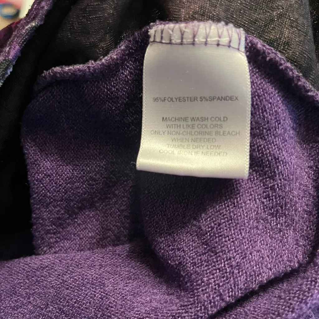 Sag Harbor Stretch Vintage Purple Layered Sweater Blouse Size 1X - Image 6