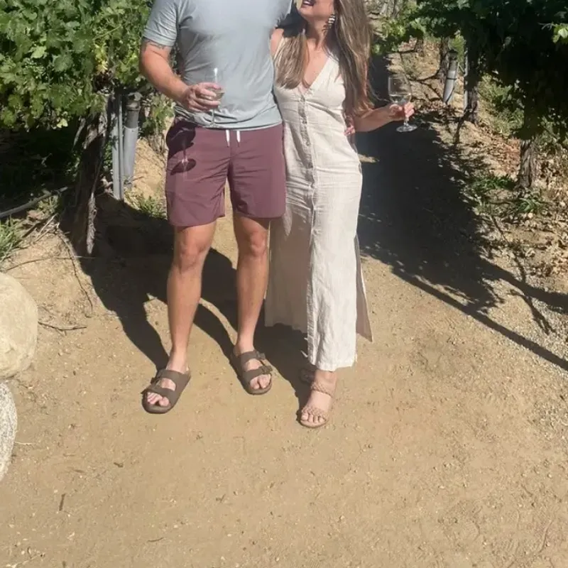 Onia White Beige Striped Linen Midi Dress Medium Button Vacation Designer $300 - Image 5