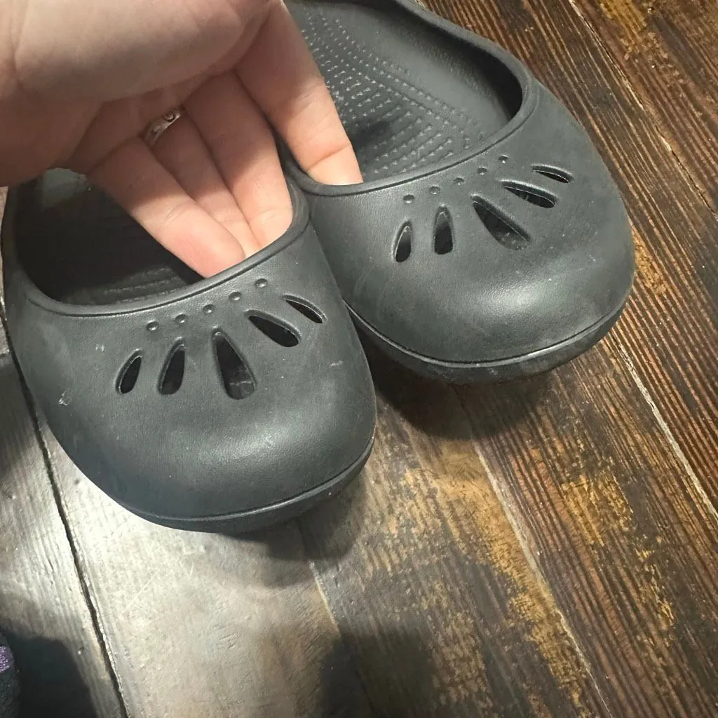 Crocs black slip on rubber ortho washable Mary Jane shoes - Image 2