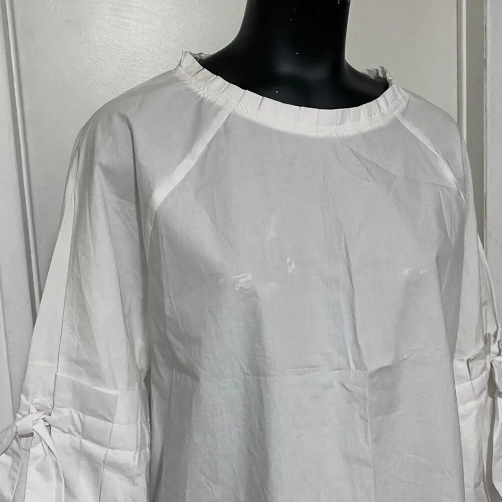 Mello Day White Cotton Bell Sleeve Top Size Large - Image 3
