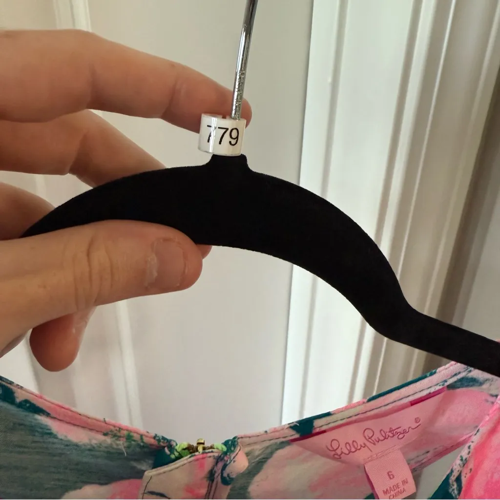 New Lilly Pulitzer Carlotta Stretch Shift Tidal Wave Pans Garden Short Dress - Image 5