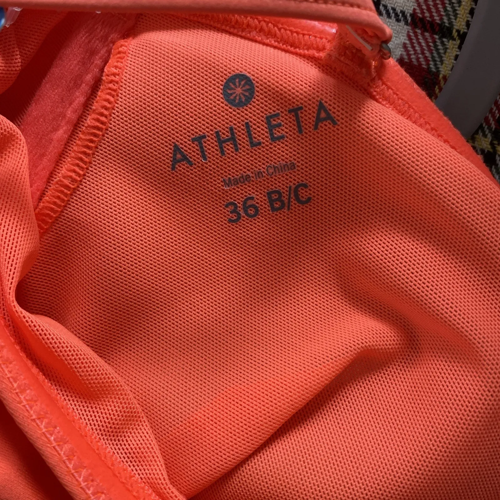 Athleta Womens 36 B C Orange Tankini Swim Top Babydoll Bandaeu NEW - Image 5