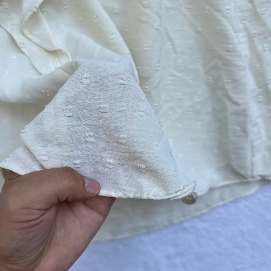 LC Lauren Conrad Cream Ruffle Blouse - Image 7