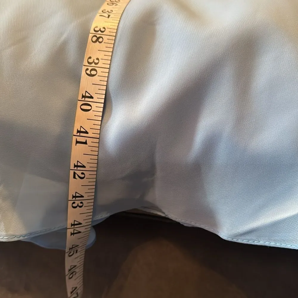 Women’s Pale Blue Chiffon & Lace Dress Matching Jacket Size XXL (20/22) - Image 13