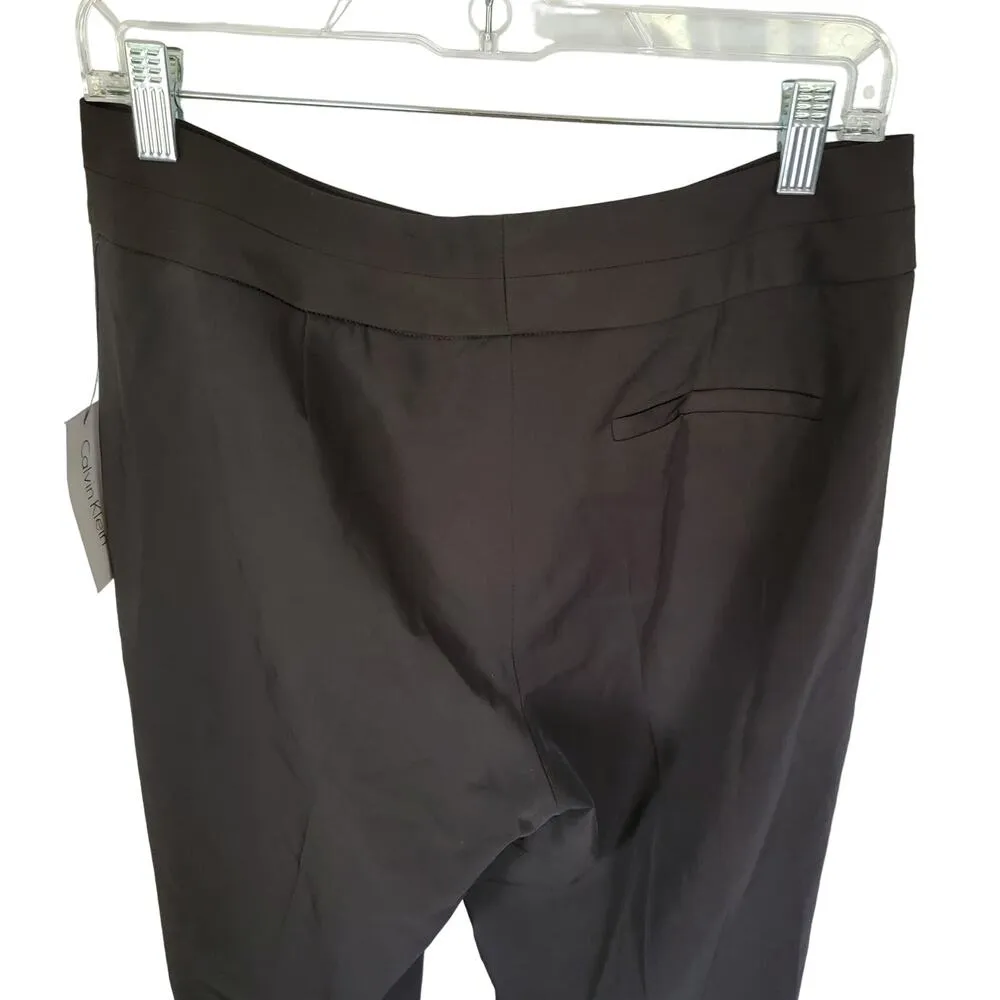 Calvin Klein Black Straight Leg Classic Minimal Trousers Dress Pants Size 8 - Image 9