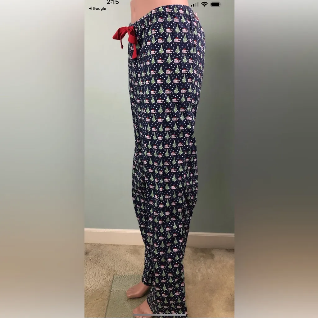 Vineyard Vines Santa Whale Stretch Cotton Christmas Lounge Pants Size Large - Image 8