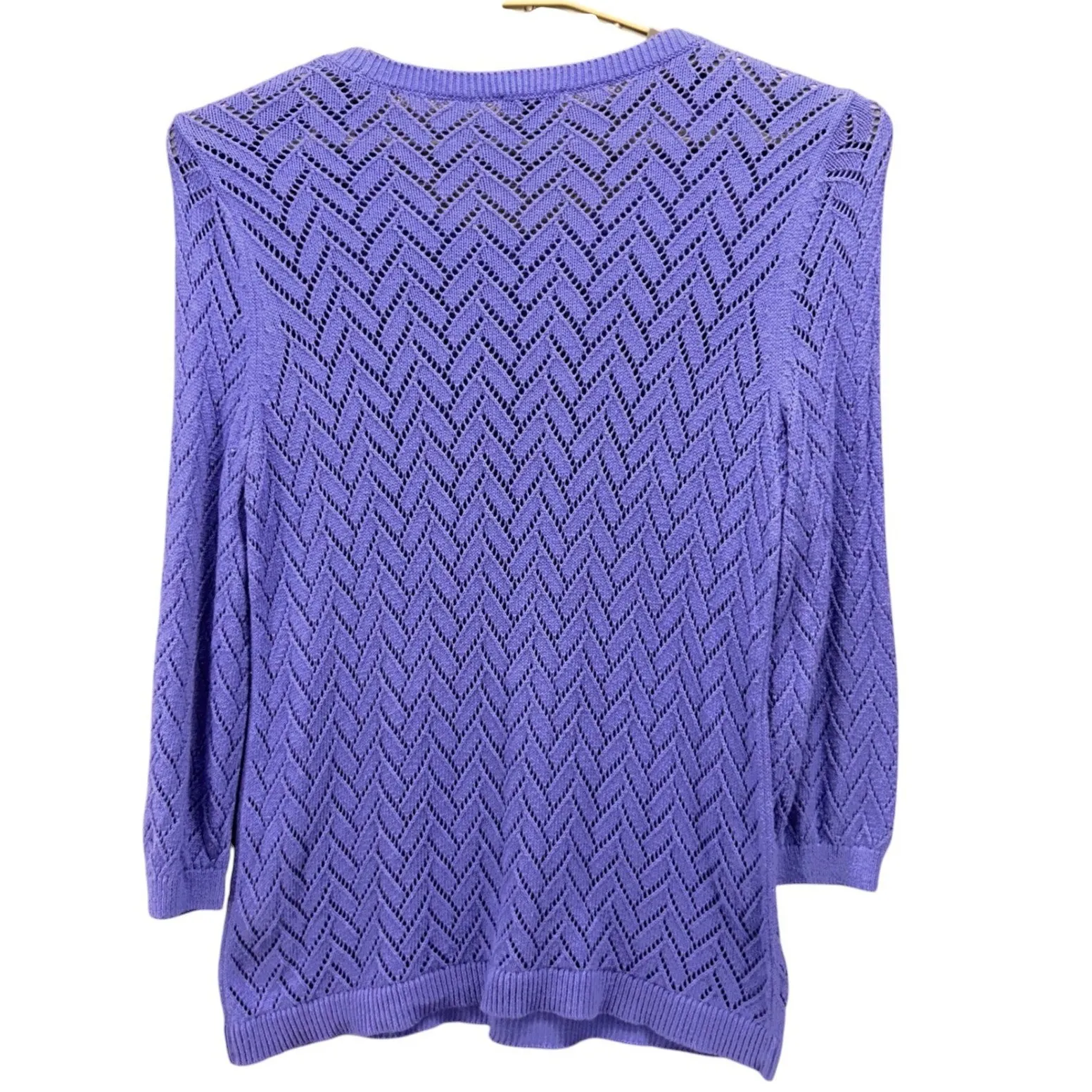 Talbots Open Knit Sweater‎ Blue Large - Image 2
