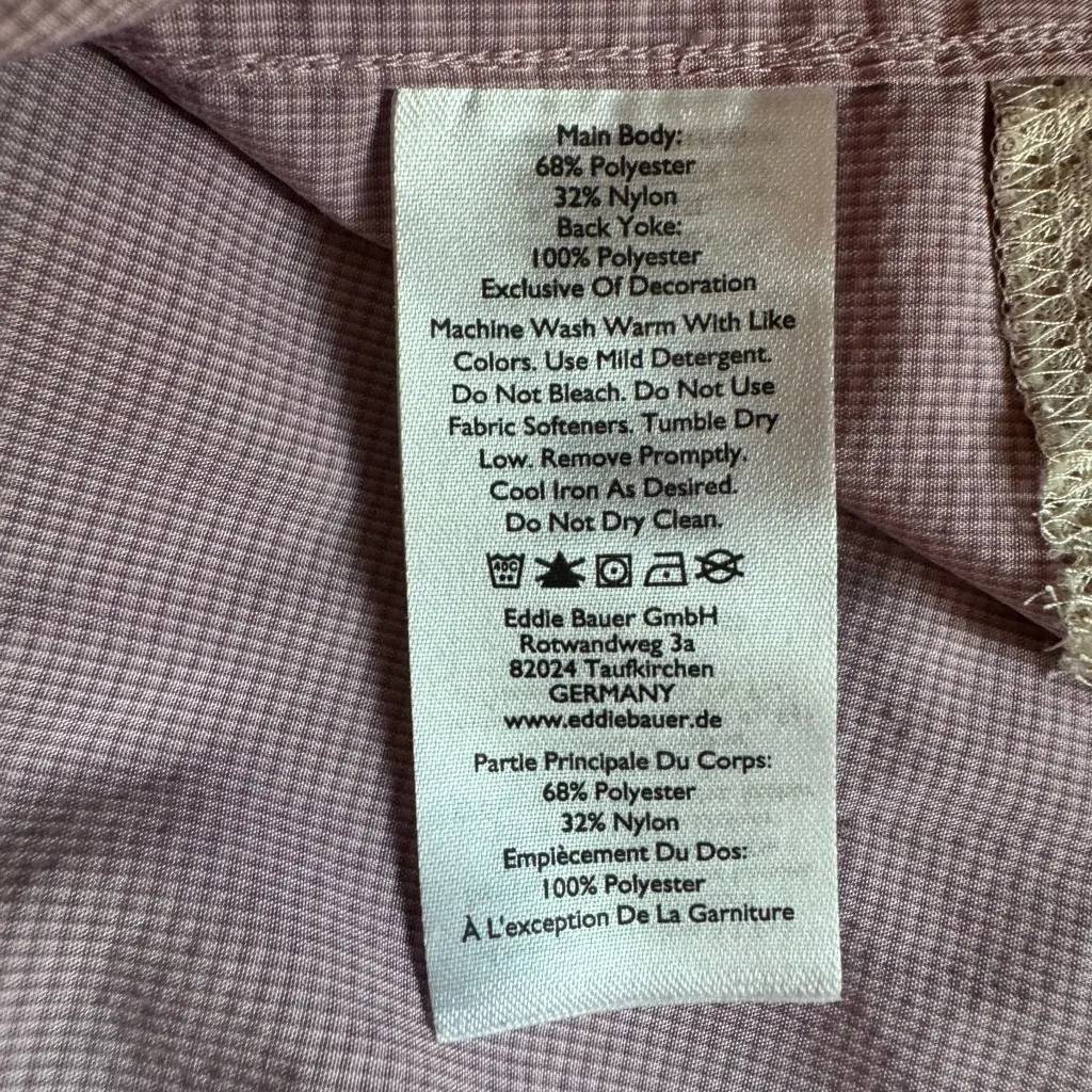 Women's Eddie Bauer Long Sleeve UPF Mauve Lilac Lightweight Field Shirt Large - Image 8